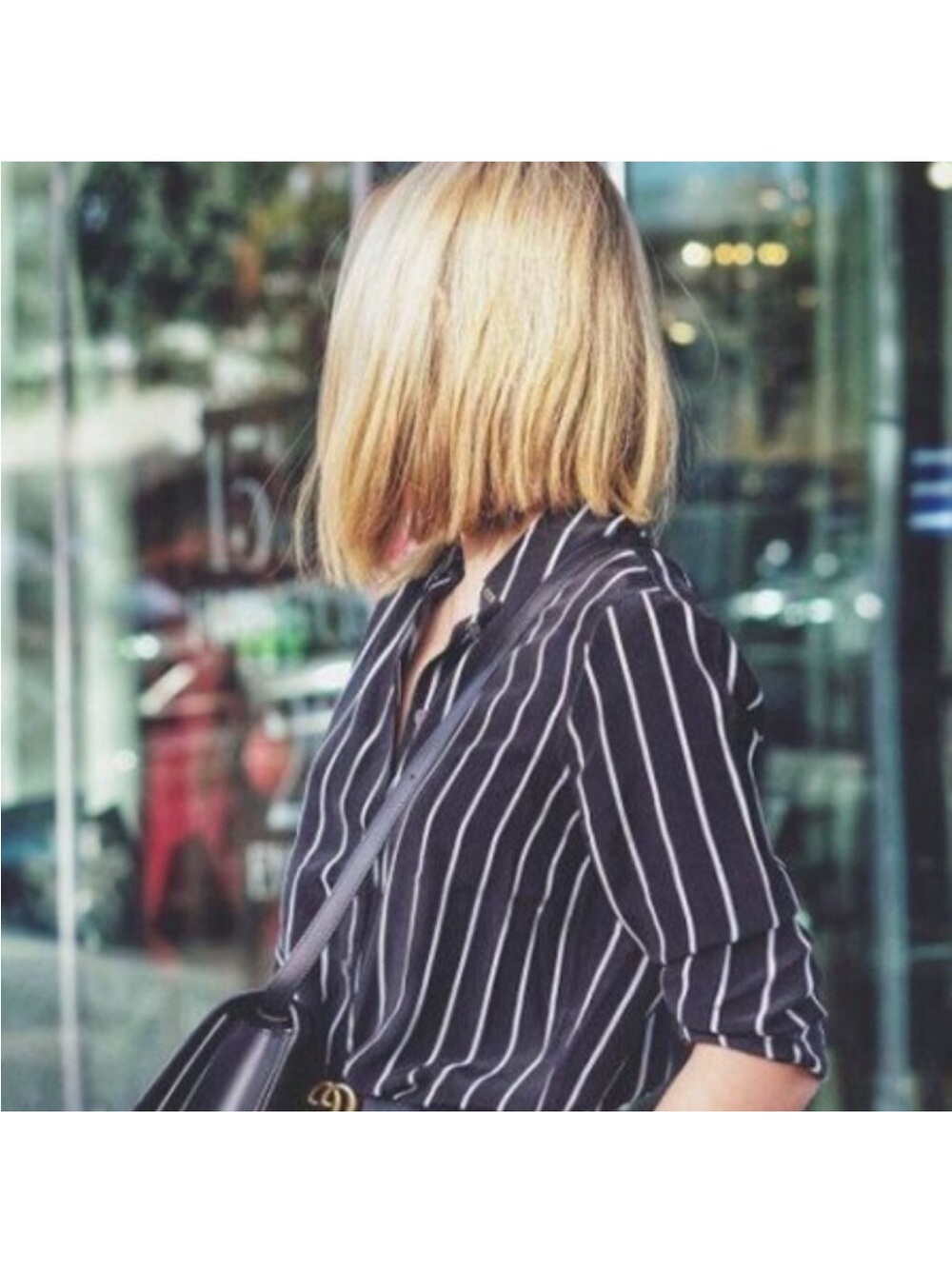 100% Silk Women Black Vertical-Stripe Button-Up Shirt